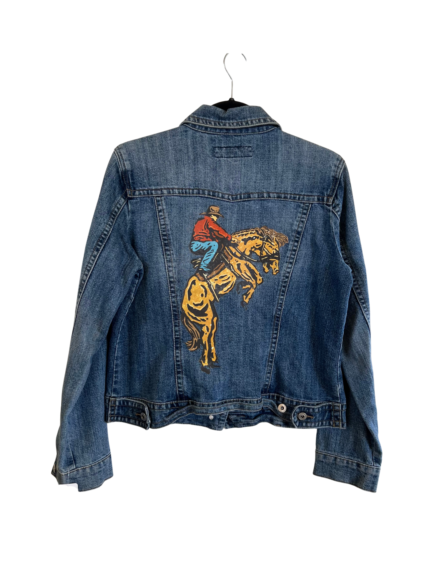 (Up)Cycled Baccini Denim "Bucking Bronco" Long-sleeve Jacket