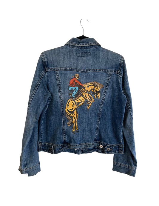 (Up)Cycled Baccini Denim "Bucking Bronco" Long-sleeve Jacket