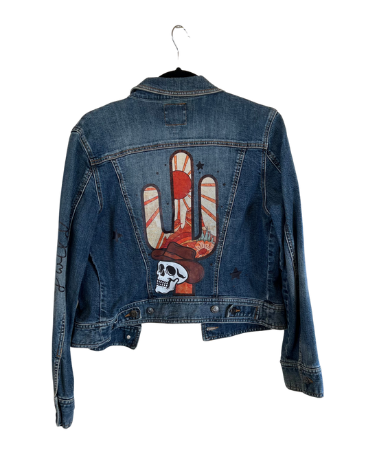 (Up)Cycled The Limited "Skull Cactus" Long-Sleeve Denim Jacket