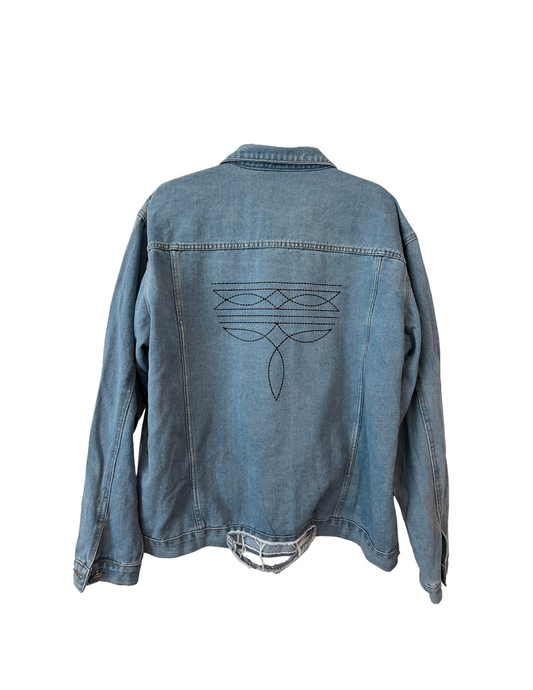 (Up)cycled Boot Stitch Denim Jacket